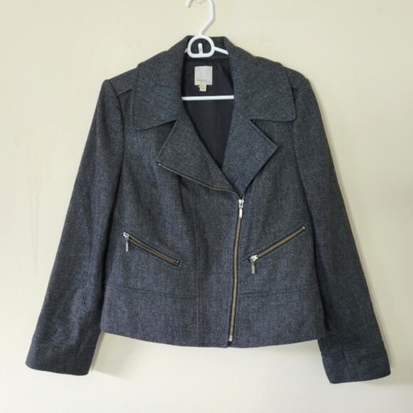 Halogen Moto Wool Blend Jacket Large Petite - Picture 1 of 6